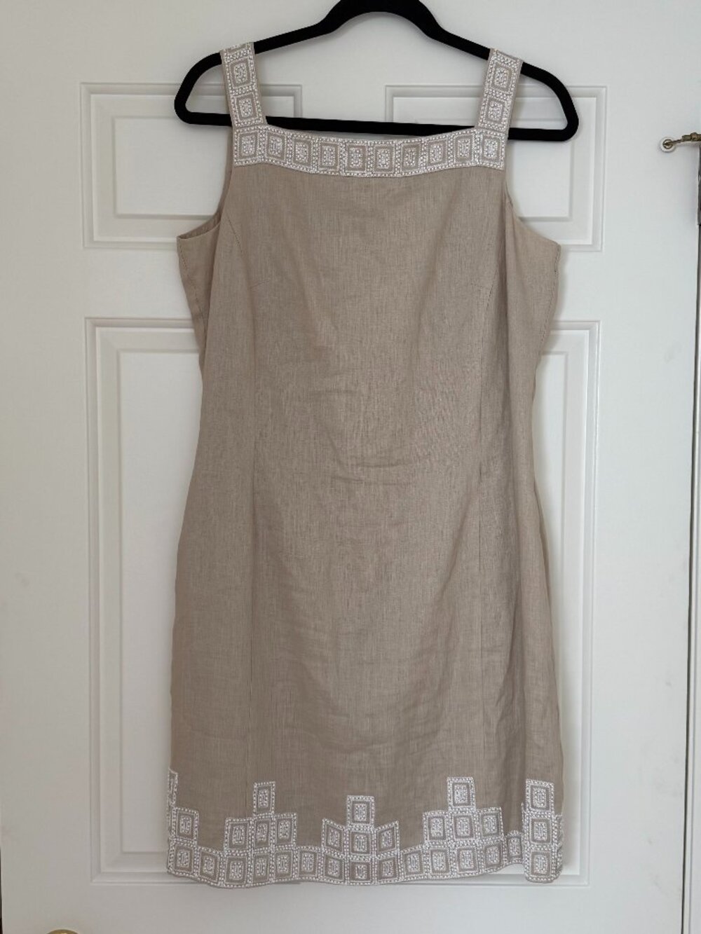 Jones New York 100% Linen Dress with Beading, Size 10